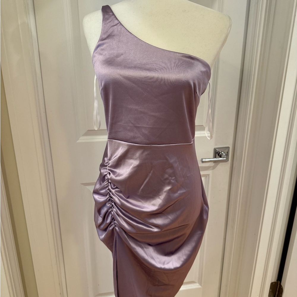 NWT Purple satin midi dress